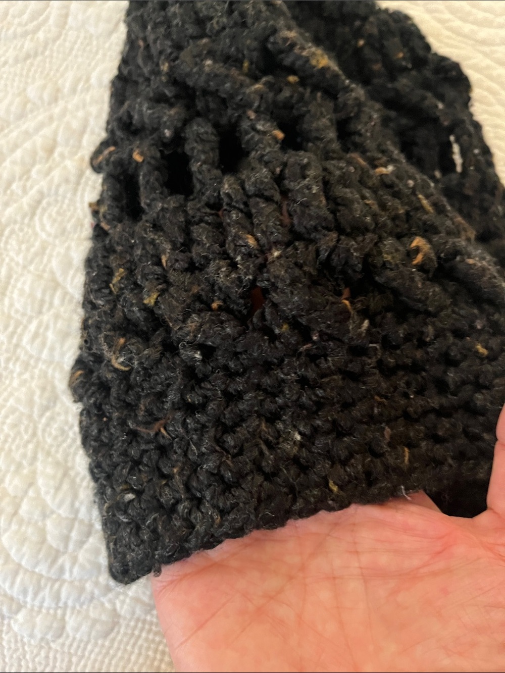 PolarCap Handmade Idaho Chunky Crochet Black Wool Look Artisan Beanie Hat - Picture 4 of 4